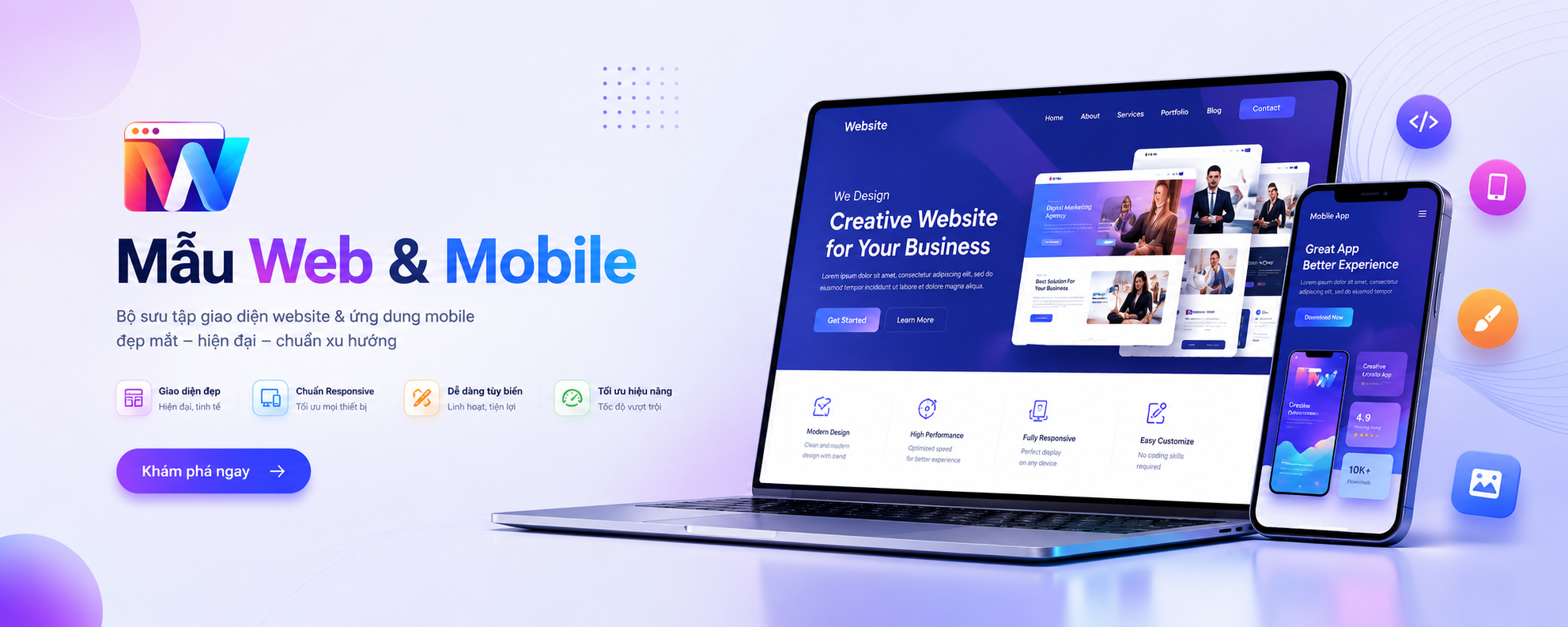 Mẫu Web và Mobile